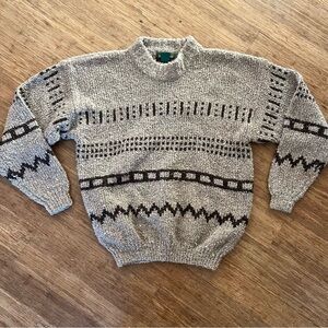 VINTAGE North 44° Italian Yarn Cashmere & Wool Blend Geometric Sweater - Medium